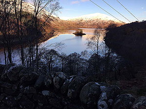 Glen Finglas loop. Looking up from the dam.  At viewpoint located at the top of the first hill
