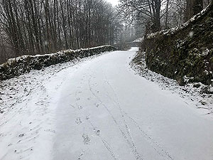 Cocksburn reservoir loop. The road can get slippy in the snow