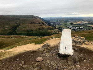 Dumyat hill run. At the top there is a trig point