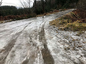 Glens Kendrum and Ogle. With hard packed ice