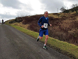 Loch Katrine marathon. A downhill stretch, jus to prove that there are some.  During the race it seems like it is all uphill.