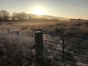 Helensburgh - Glen Fruin. Sun coming up over the top of Ben Bouie