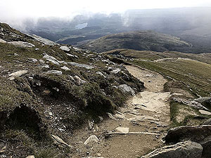 Ben Lomond. Initial path off the top