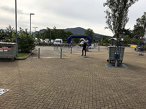 Skye half marathon. The finish line well before the start of the race