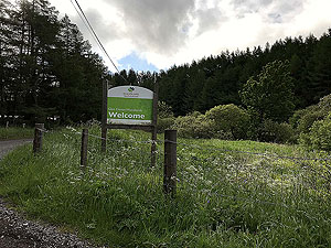Glen Sherup loop. The welcome sign on the main road.