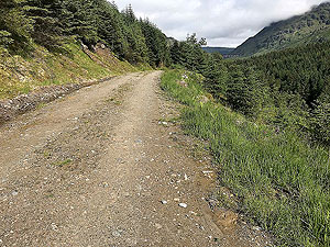 Glen Loin Loop. Loch Sloy dam in the distance