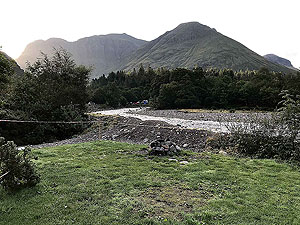 Glen Coe Marathon. From the camp site looking up the glen