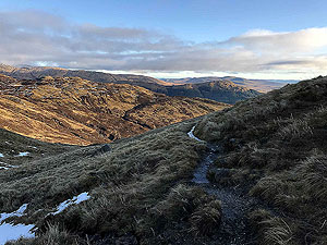 Ben Ledi. The loch appears