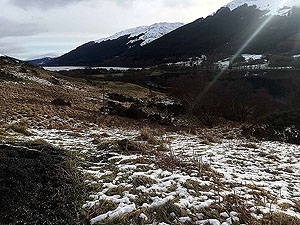 Lochs Voil and Doine. Looking back at Loch Voil