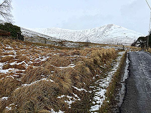 Lochs Voil and Doine. The country road