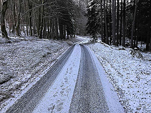 Lochs Voil and Doine. Small covering of snow