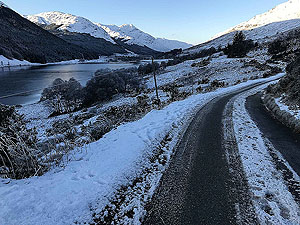 Lochs Voil and Doine. Heading up Loch Doine