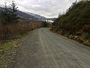 Aberfoyle past the tower. Back towards the village