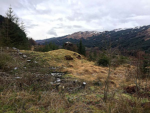 Aberfoyle past the tower. Looking towards the hills