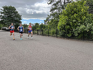 Shettleston 10K. Runners beside the River Cylde