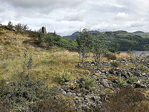 Kinlochard 5 lochs. View of the hills