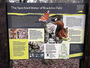 Bracklinn falls loop. The information sign
