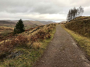 Bracklinn falls loop. The countryside opens up