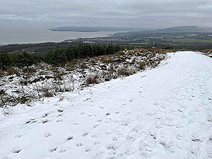 Run Ben Bouie loop.  : Helensburgh from the snow line