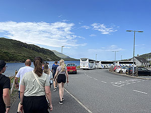 Harris half : buses ready to leave