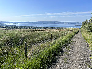 Helensburgh games hill race : Looking back down the 3 lochs way from close to the gate
