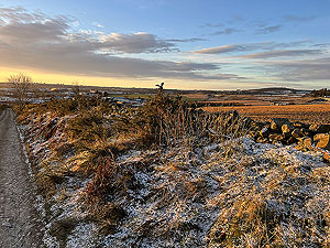 Run from Aberdeen airport : : Frosty morning looking back at the airport