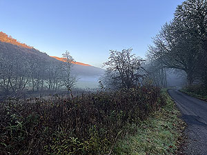Glen Shira : Mist with the sunshine on the hill tops