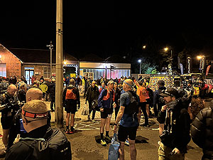 Highland fling : The nerves starting to show amongst the runners waiting to start