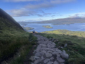 Highland fling : The stone path down from Conic hill