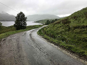 A misty Glen Finglas during a run